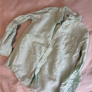 Janie and Jack Green Casual Button Down Shirt